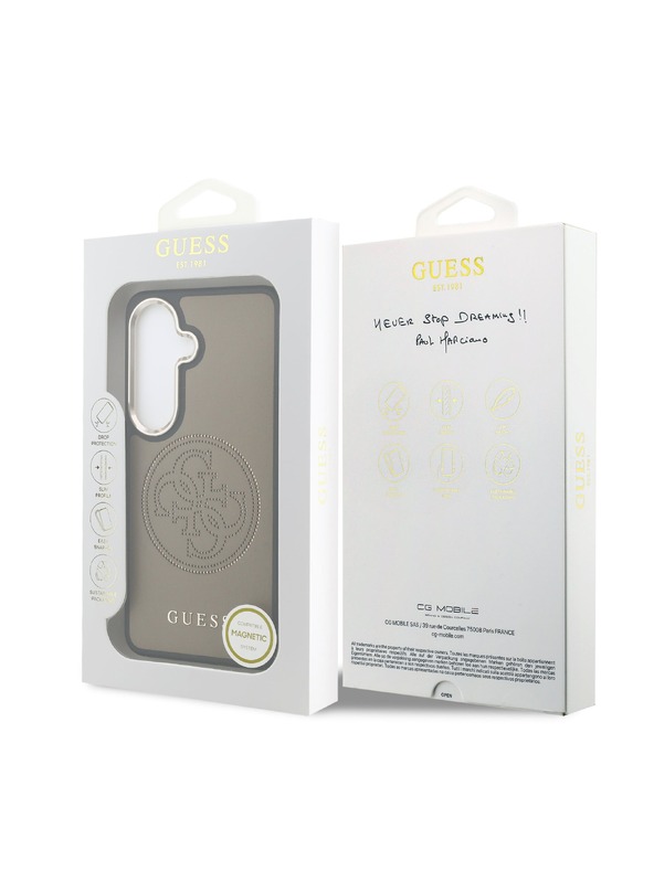 Guess Guess PU Perforated 4G Logo Magnetic Zadný Kryt pre Samsung Galaxy S26 Brown