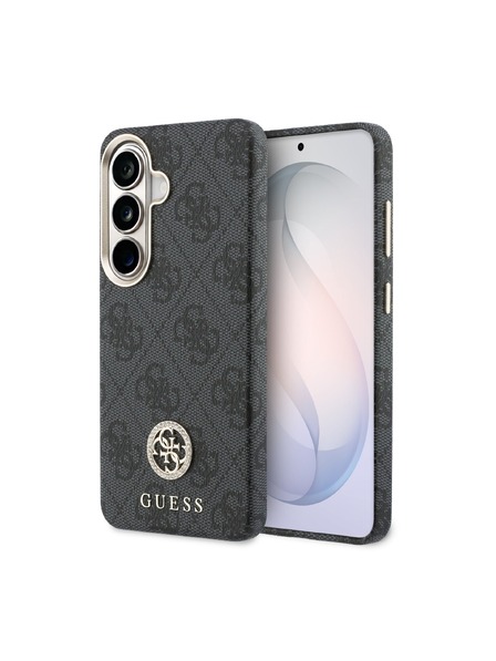 Guess Guess PU Leather 4G Strass Logo Gold Frame Magnetic Zadný Kryt pre Samsung Galaxy S26 Black