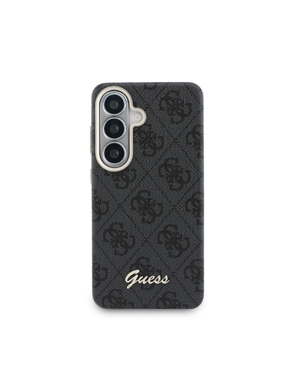 Guess Guess PU 4G Script Metal Logo Magnetic Zadný Kryt pre Samsung Galaxy S26 Black