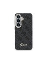 Guess Guess PU 4G Script Metal Logo Magnetic Zadný Kryt pre Samsung Galaxy S26 Black