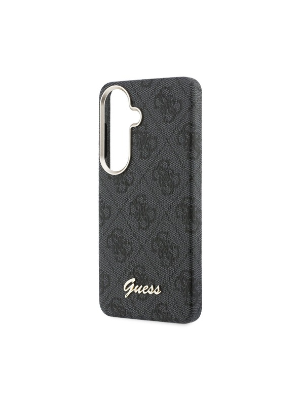 Guess Guess PU 4G Script Metal Logo Magnetic Zadný Kryt pre Samsung Galaxy S26 Black