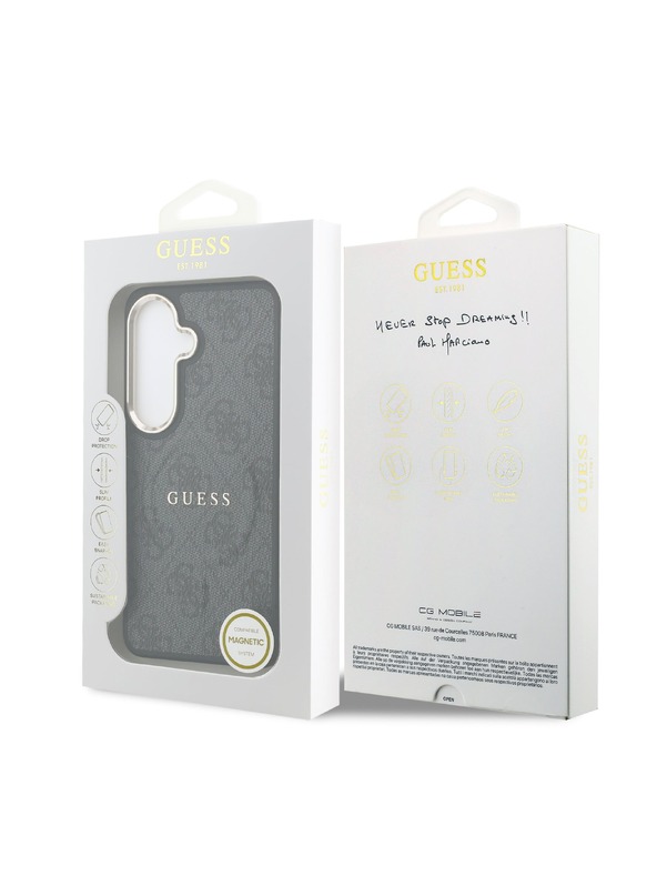 Guess Guess PU Leather 4G Gold Frame Magnetic Zadný Kryt pre Samsung Galaxy S26 Black