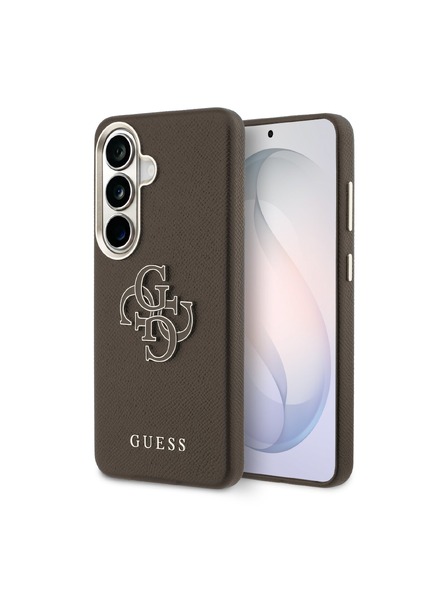 Guess Guess PU Grained 4G Resin Metal Logo Zadný Kryt pre Samsung Galaxy S26 Brown