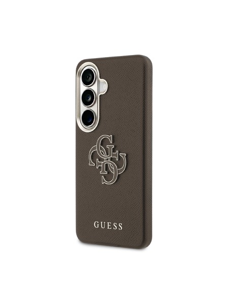 Guess Guess PU Grained 4G Resin Metal Logo Zadný Kryt pre Samsung Galaxy S26 Brown