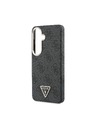 Guess Guess PU Leather 4G Strass Triangle Logo Gold Frame Magnetic Zadný Kryt pre Samsung Galaxy S26 Black