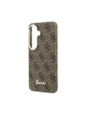 Guess Guess PU 4G Script Metal Logo Magnetic Zadný Kryt pre Samsung Galaxy S26 Brown