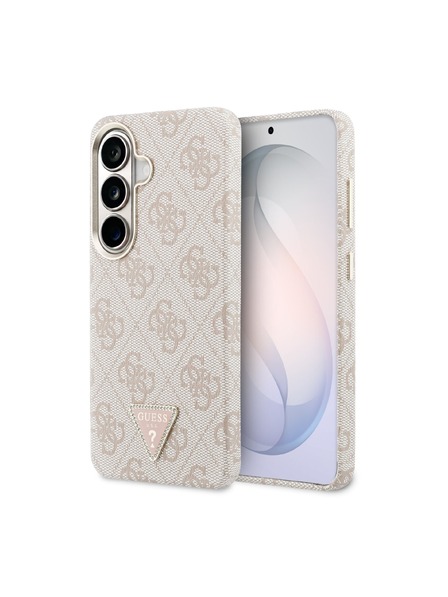 Guess Guess PU Leather 4G Strass Triangle Logo Gold Frame Magnetic Zadný Kryt pre Samsung Galaxy S26 Pink