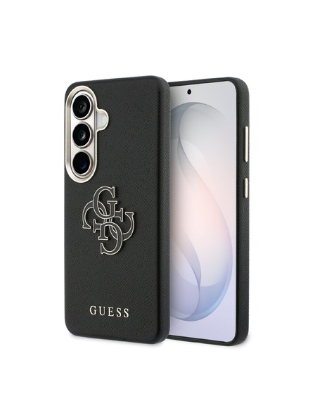 Guess Guess PU Grained 4G Resin Metal Logo Zadný Kryt pre Samsung Galaxy S26 Black