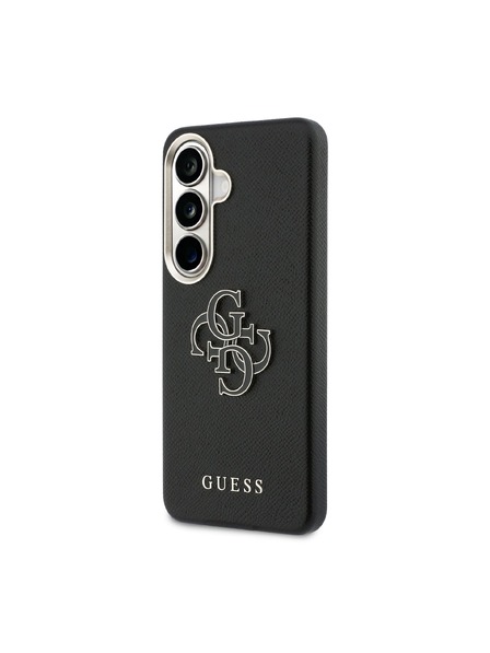Guess Guess PU Grained 4G Resin Metal Logo Zadný Kryt pre Samsung Galaxy S26 Black