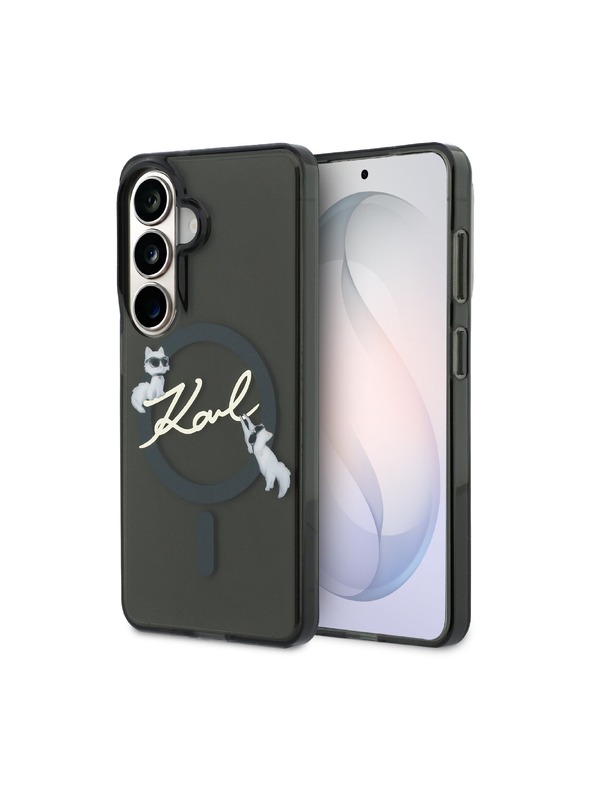 Karl Lagerfeld Karl Lagerfeld IML Choupette Karl Script Logo Magnetický Zadný Kryt pre Samsung Galaxy S26 Black