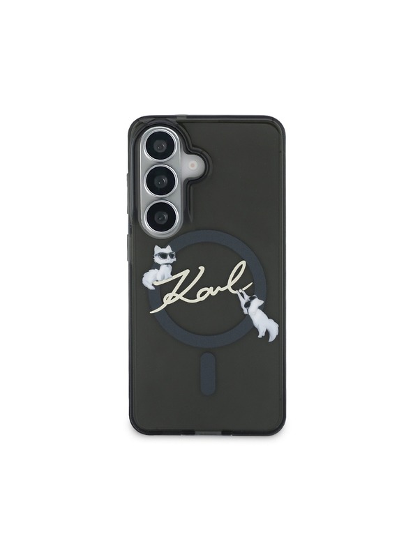 Karl Lagerfeld Karl Lagerfeld IML Choupette Karl Script Logo Magnetický Zadný Kryt pre Samsung Galaxy S26 Black