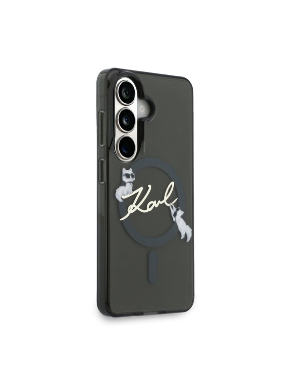 Karl Lagerfeld Karl Lagerfeld IML Choupette Karl Script Logo Magnetický Zadný Kryt pre Samsung Galaxy S26 Black