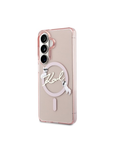 Karl Lagerfeld Karl Lagerfeld IML Choupette Karl Script Logo Magnetický Zadný Kryt pre Samsung Galaxy S26 Pink
