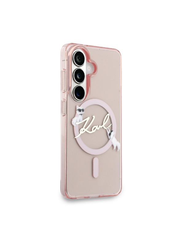 Karl Lagerfeld Karl Lagerfeld IML Choupette Karl Script Logo Magnetický Zadný Kryt pre Samsung Galaxy S26 Pink