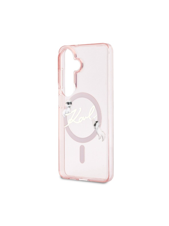 Karl Lagerfeld Karl Lagerfeld IML Choupette Karl Script Logo Magnetický Zadný Kryt pre Samsung Galaxy S26 Pink
