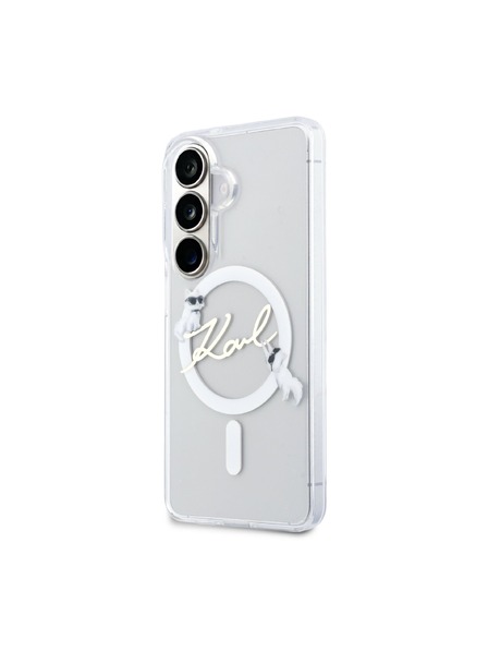 Karl Lagerfeld Karl Lagerfeld IML Choupette Karl Script Logo Magnetický Zadný Kryt pre Samsung Galaxy S26 Transparent