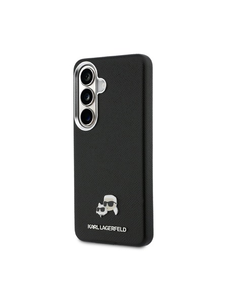 Karl Lagerfeld Karl Lagerfeld Grained PU Leather K&CH Heads Magnetický Zadný Kryt pre Samsung Galaxy S26 Black