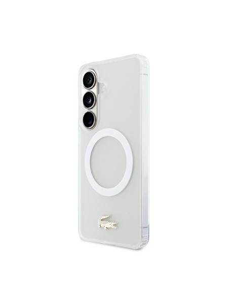 Lacoste Lacoste PC/TPU Frosted Finish Gold Logo Magnetický Zadný Kryt pre Samsung Galaxy S26 White