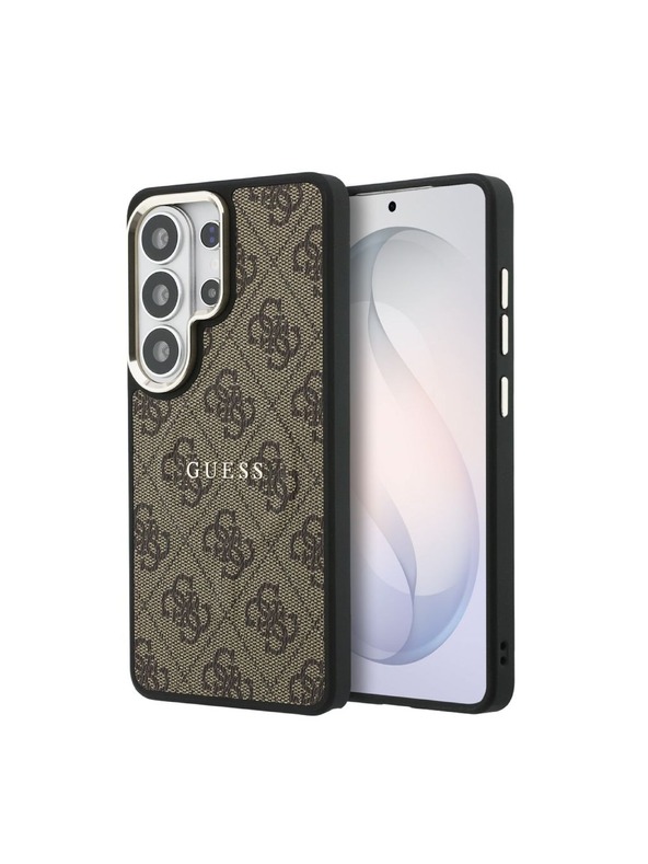 Guess Guess PU Leather 4G Gold Frame Magnetický Zadný Kryt pre Samsung Galaxy S26 Ultra Brown