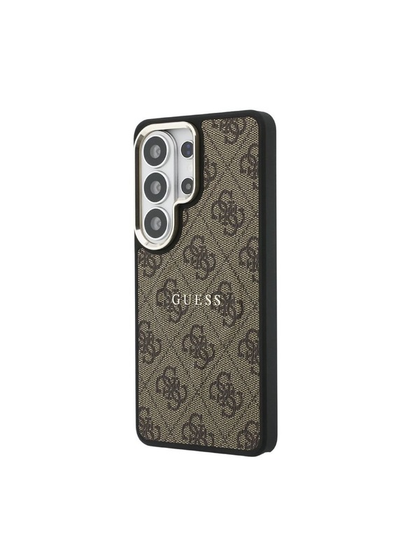 Guess Guess PU Leather 4G Gold Frame Magnetický Zadný Kryt pre Samsung Galaxy S26 Ultra Brown