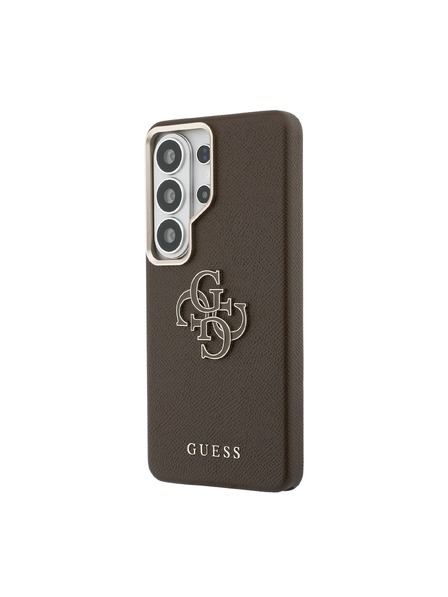 Guess Guess PU Grained 4G Resin Metal Logo Zadný Kryt pre Samsung Galaxy S26 Ultra Brown