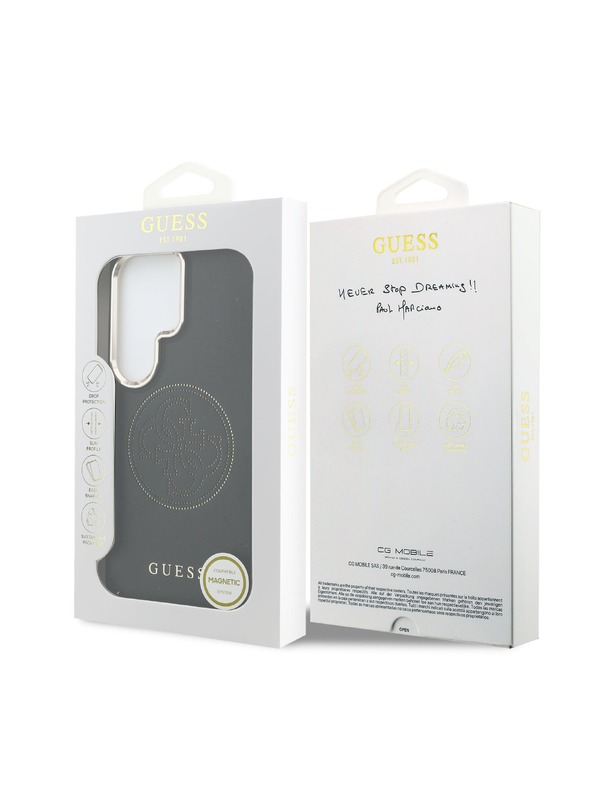 Guess Guess PU Perforated 4G Logo Magnetický Zadný Kryt pre Samsung Galaxy S26 Ultra Black