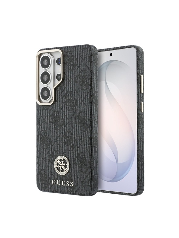 Guess Guess PU Leather 4G Strass Logo Gold Frame Magnetický Zadný Kryt pre Samsung Galaxy S26 Ultra Black