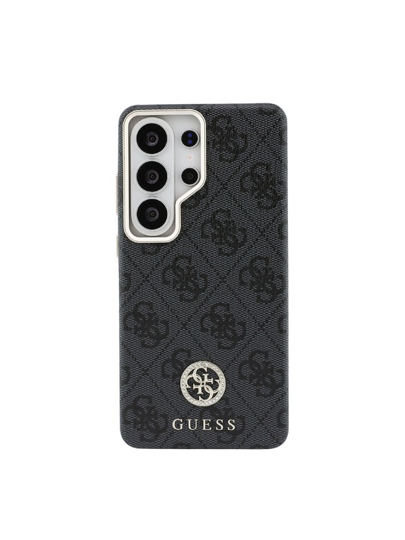 Guess Guess PU Leather 4G Strass Logo Gold Frame Magnetický Zadný Kryt pre Samsung Galaxy S26 Ultra Black