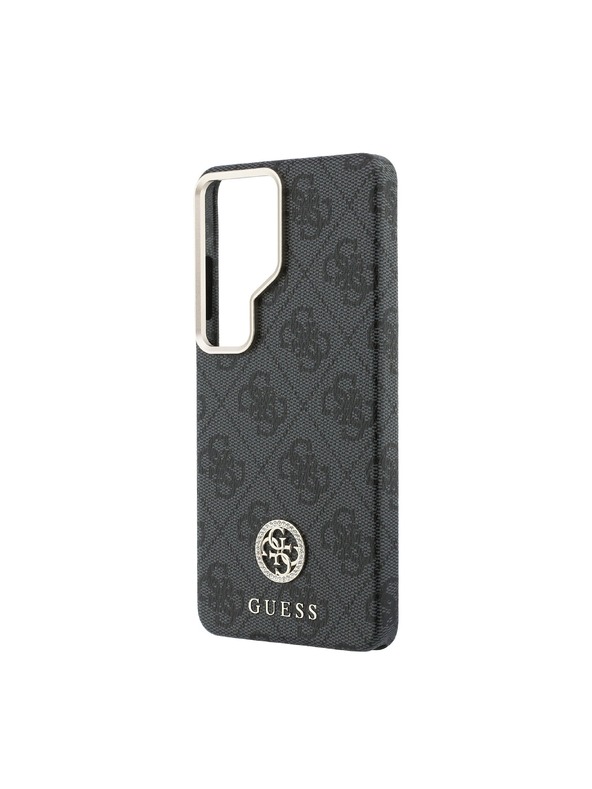 Guess Guess PU Leather 4G Strass Logo Gold Frame Magnetický Zadný Kryt pre Samsung Galaxy S26 Ultra Black