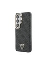 Guess Guess PU Leather 4G Strass Triangle Logo Gold Frame Magnetický Zadný Kryt pre Samsung Galaxy S26 Ultra Black