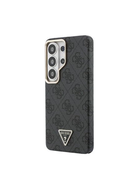 Guess Guess PU Leather 4G Strass Triangle Logo Gold Frame Magnetický Zadný Kryt pre Samsung Galaxy S26 Ultra Black