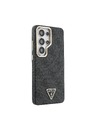 Guess Guess PU Leather 4G Strass Triangle Logo Gold Frame Magnetický Zadný Kryt pre Samsung Galaxy S26 Ultra Black