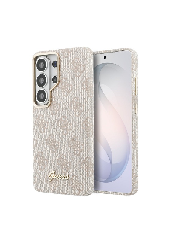 Guess Guess PU 4G Script Metal Logo Magnetický Zadný Kryt pre Samsung Galaxy S26 Ultra Pink