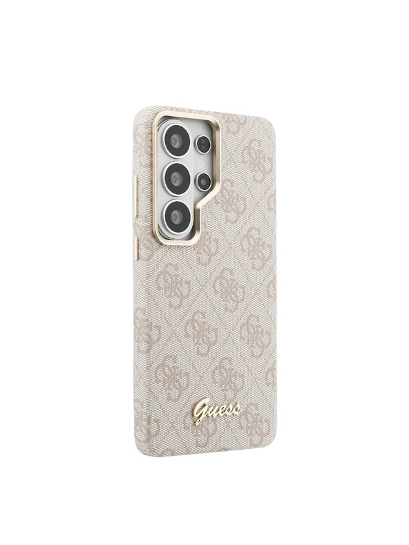 Guess Guess PU 4G Script Metal Logo Magnetický Zadný Kryt pre Samsung Galaxy S26 Ultra Pink