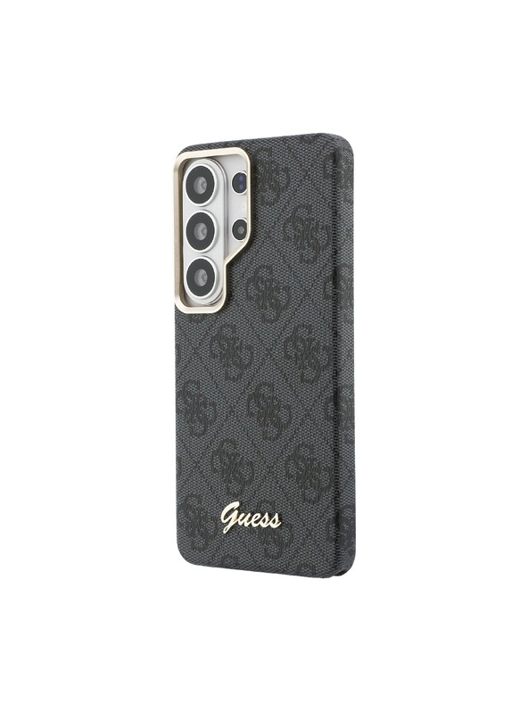 Guess Guess PU 4G Script Metal Logo Magnetický Zadný Kryt pre Samsung Galaxy S26 Ultra Black