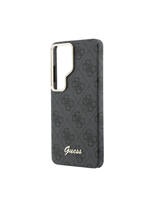 Guess Guess PU 4G Script Metal Logo Magnetický Zadný Kryt pre Samsung Galaxy S26 Ultra Black