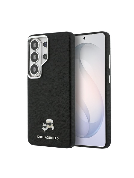Karl Lagerfeld Karl Lagerfeld Grained PU Leather K&CH Heads Magnetic Zadný kryt pre Samsung Galaxy S26 Ultra Black