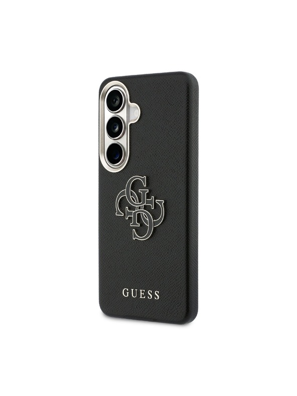 Guess Guess PU Grained 4G Resin Metal Logo Zadný kryt pre Samsung Galaxy S26+ Black