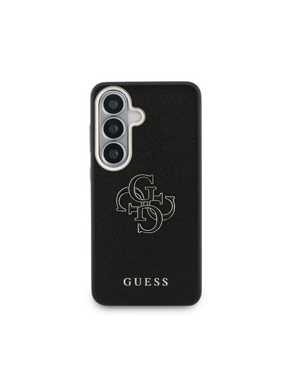 Guess Guess PU Grained 4G Resin Metal Logo Zadný kryt pre Samsung Galaxy S26+ Black