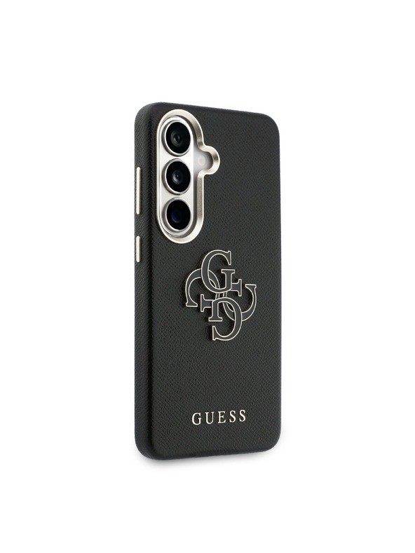 Guess Guess PU Grained 4G Resin Metal Logo Zadný kryt pre Samsung Galaxy S26+ Black