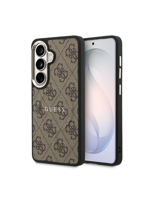 Guess Guess PU Leather 4G Gold Frame Magnetic Zadný kryt pre Samsung Galaxy S26+ Brown