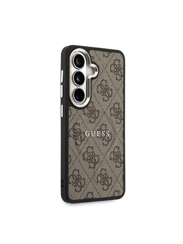 Guess Guess PU Leather 4G Gold Frame Magnetic Zadný kryt pre Samsung Galaxy S26+ Brown