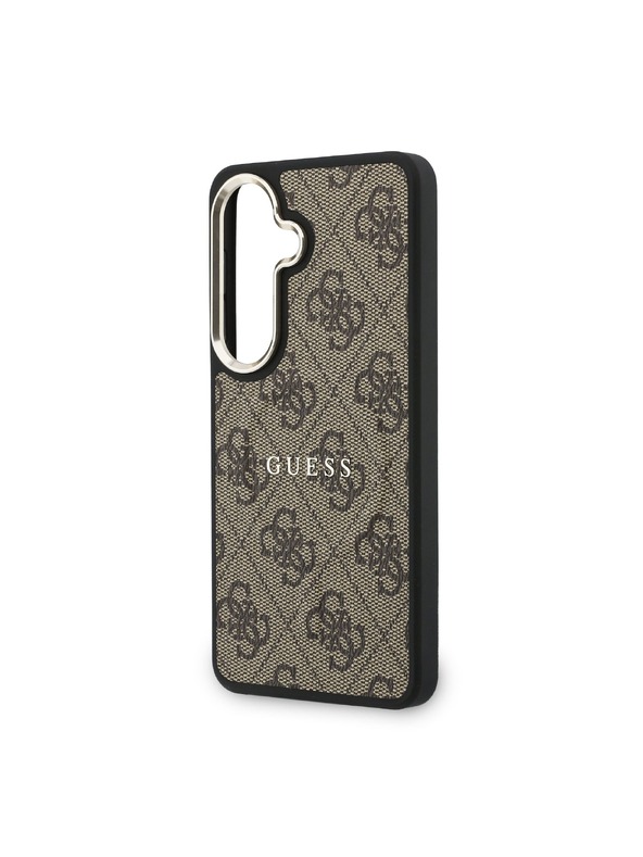 Guess Guess PU Leather 4G Gold Frame Magnetic Zadný kryt pre Samsung Galaxy S26+ Brown