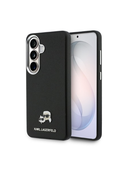Karl Lagerfeld Karl Lagerfeld Grained PU Leather K&CH Heads Magnetic Zadný kryt pre Samsung Galaxy S26+ Black