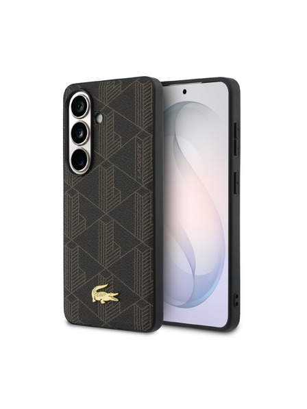 Lacoste Lacoste PVC Blend Monogram Gold Logo Magnetic Zadný kryt pre Samsung Galaxy S26+ Brown