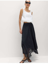 Marks & Spencer Maxi kolová sukňa s čipkou, z čistej bavlny Marks & Spencer čierna