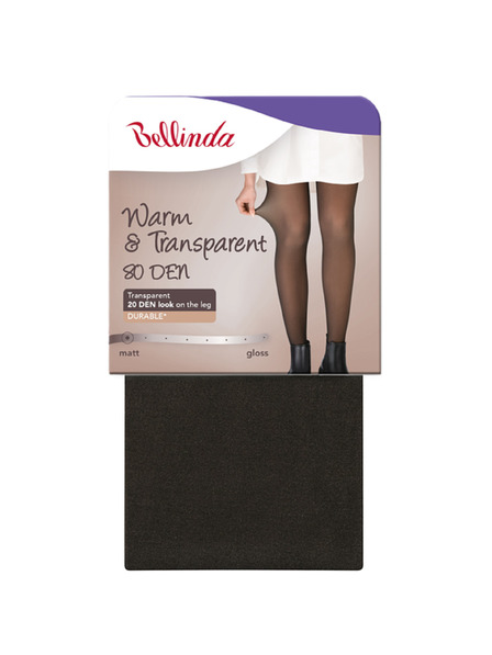 Bellinda WARM & TRANSPARENT 80 DEN - Dámske teplé pančuchové nohavice 80 DEN - čierna