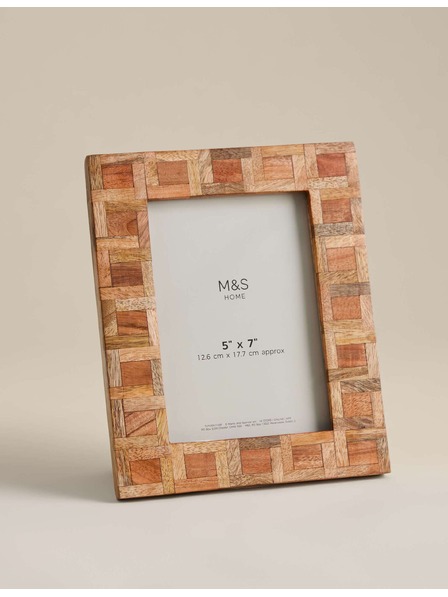 Marks & Spencer Fotorámček Marquetry, 5 × 7 palcov Marks & Spencer béžová