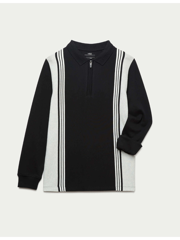 Marks & Spencer Polo tričko s dlhým rukávom z čistej bavlny (2-16 rokov) Marks & Spencer čierna