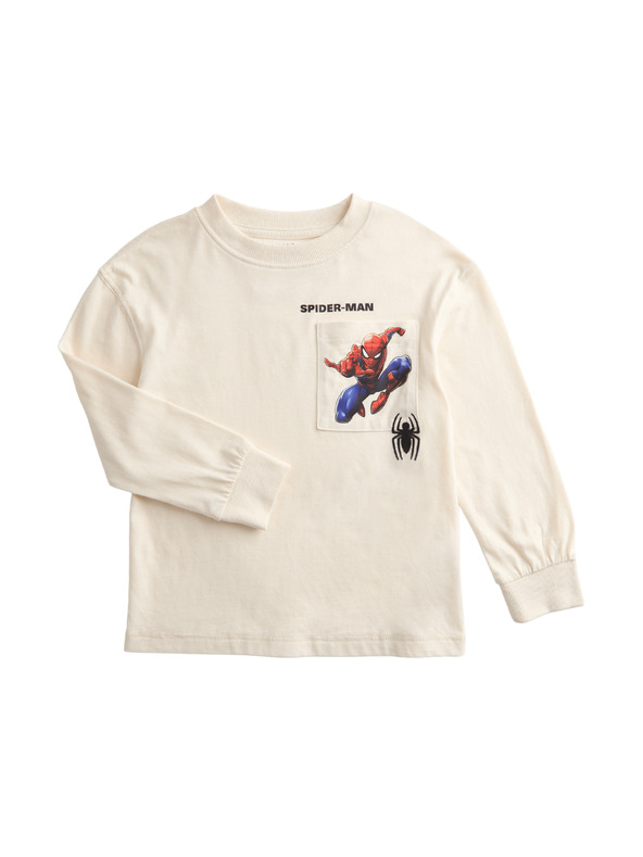 Marks & Spencer Vrcholy z čistej bavlny s potlačou Spider-Man™ (2–7 rokov) Marks & Spencer smotanová